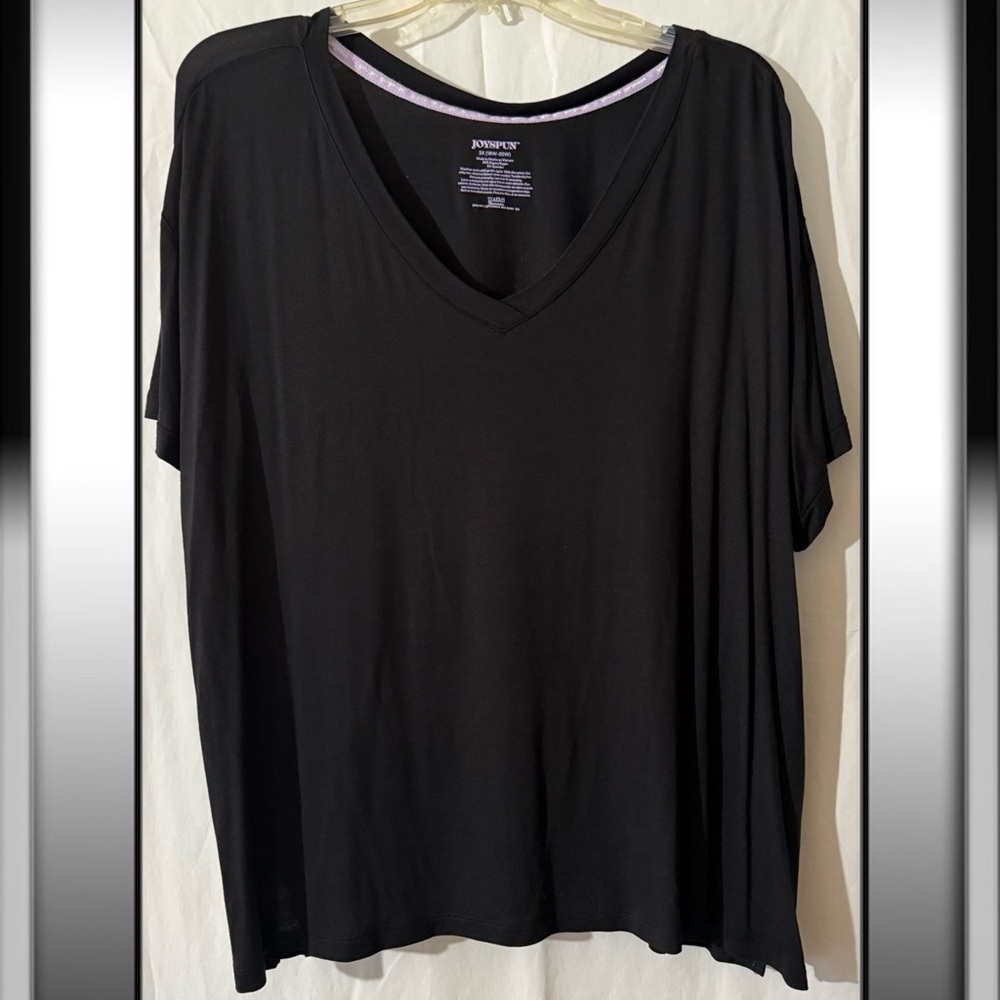 Joyspun Black V-Neck Sleep Shirt